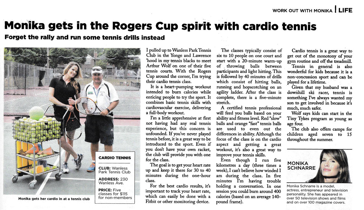 Monika Schnarre article on Cardio Tennis 