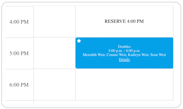 editable reservation in calendar